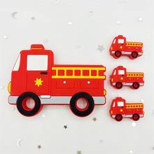 1pcs Fire Truck Silicone Baby Teether Cartoon Animal Morderor BPA Free Rodent Teeth Necklace DIY Gift Fire Truck Baby Teether 2024 - buy cheap