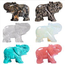 Figuritas de elefante de cristal de 3 pulgadas, estatua de Animal de piedras preciosas tallada a mano para decoración de curación de chakras 2024 - compra barato