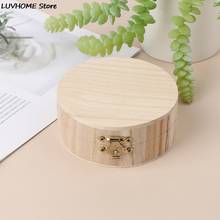 Vintage Round Wooden Jewelry Box Storage Case Organizer Craft Mud Base Lid Golden Lock Storage Boxes High Quality Jewelry Holder 2024 - buy cheap