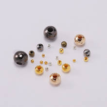 Cuentas espaciadoras redondas, cuentas de Metal chapadas en plata con extremo de bola LISA para la fabricación de joyas, 2mm, 2,4mm, 3mm, 4mm, 5mm, 6mm y 8mm 2024 - compra barato