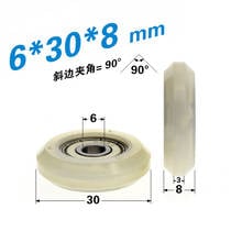 1pcs 6*30*8mm White V-slot pulley / roller, 626 wrapped wheel for Euro Standard 2020 aluminum profile track , POM 2024 - buy cheap