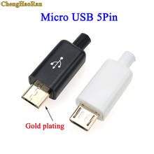ChengHaoRan-kit de enchufe conector macho Micro USB de 5 pines, cable de datos de soldadura, interfaz de línea OTG, accesorios tipo B, 2 juegos 2024 - compra barato