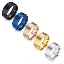Stainless Steel Men Wedding Ring 8mm In Black Blue Gold silver color Smooth Comfort Fit For His Engagement Jewelry Buy 2 Get 1 2024 - buy cheap