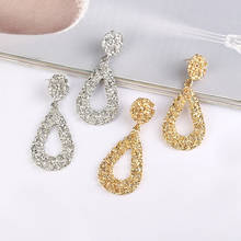 New Fashion Korean Metal Earrings For Women 2019 Gold Silver Color Metal Drop Dangle Earring Statement Wedding Jewelry Wholesale 2022 - buy cheap