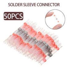 50pcs/pack Waterproof Solder Seal Sleeves Heat Shrink Butt Wire Connectors Electrical Cable Splice Tinned Terminals 2024 - buy cheap