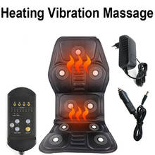 Portable Electric 9 Motor Heating Vibrating Back Chair In Cussion Car Massager Home Office Lumbar Neck Mattress Pain Relief Mat 2024 - buy cheap