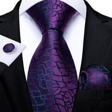 Hi-Tie Purple Novelty Paisley Design Silk Wedding Tie For Men Hanky Cufflink Fashion Men Necktie Set Business Party Dropshipping 2024 - buy cheap