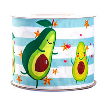 10yards different sizes avocado fruit pattern printed grosgrain ribbon 2024 - buy cheap