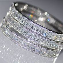 Pulseira elegante com aaaaa cz 2020, bracelete com preenchimento de ouro branco, para mulheres e homens, acessórios para casamento, festa de noivado 2024 - compre barato