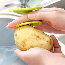 Creactive-cepillo de limpieza de verduras, útil, protección de dedos de frutas de cocina, patata, rábano, zanahoria, limpiador, cepillos de limpieza 2024 - compra barato