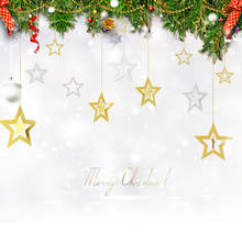 Guirnaldas colgantes de papel de estrella brillante dorada, decoraciones navideñas para el hogar y Año Nuevo, decoración Natal Kerst, adornos de Navidad, 7 Uds., 2020 2024 - compra barato