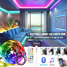 Светильник ные ленты с Bluetooth и Wi-Fi контроллером, гибкая декоративная подсветильник ка RGB 5050, ночник, светящаяся лента для спальни 2024 - купить недорого