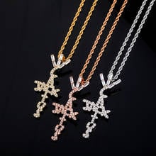 Hip Hop Micro Paved Cubic Zirconia Bling Iced Out Cactus Jack Cross Pendants Necklace for Men Rapper Jewelry Drop Shipping 2024 - buy cheap