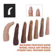 7.5cm Silicone Nail Art Training Hand Fake Finger Natural Nail Tips Manicure Tool Nail Practice Model Display Finger Bendable 2024 - buy cheap