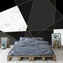 Custom Mural Wallpaper For Walls 3D Geometric Black White Marble Pattern TV Background Wall Painting Living Room Bedroom Modern 2024 - buy cheap