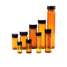 100 pçs/lote 3 ml mini reagentes de óleo essencial vidro âmbar recarregável amostra garrafa laboratório frascos de vidro marrom com tampa 2024 - compre barato