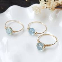 Natural Blue Crystal Rings 14K Gold Filled Knuckle Rings Gold Jewelry Mujer Bague Femme Handmade Minimalism Jewelry Boho Rings 2024 - buy cheap