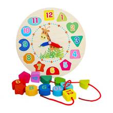 Pré-escolar bebê montessori brinquedos educação precoce auxiliares de ensino matemática brinquedos relógio digital de madeira brinquedos forma geométrica correspondência 2024 - compre barato