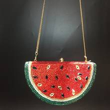 Bolso de mano de lujo con diseño de sandía para mujer, bandolera de cristal para regalo de fiesta, para boda, de noche 2024 - compra barato