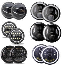 Marlaa-faro Led redondo para coche, luz con Motor de 7 pulgadas para CJ-7, Nissan, H4, 6000K, Lada, Niva, Toyota, UAZ, 4x4, todoterreno 2024 - compra barato