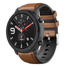 Силиконовый кожаный ремешок для часов Amazfit GTR 2 2E 47 мм 22 мм, ремешок для часов Xiaomi Huami Amazfit PACE/Stratos 3 2S 2024 - купить недорого
