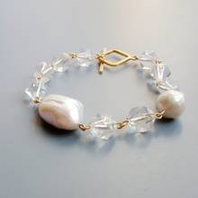 Lii Ji Geniune Clear Quartz Baroque Pearl S925 Sterling Silver 18K Gold Plated Handmade Bracelet Delicate Jewelry For Women 2024 - buy cheap