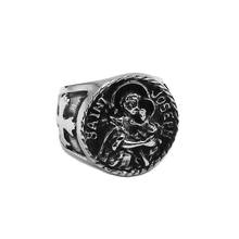 Anillo de acero inoxidable para hombre y niño, joyería clásica de Color plateado, estilo Punk, cruzado, venta al por mayor, SWR0975A 2024 - compra barato