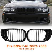 2Pcs Car  Gloss Black Car Front Kidney Racing Grille Grill For BMW E46 LCI 4D 325i Facelift 2002 2003 2004 2005 2024 - buy cheap