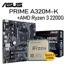 Placa-mãe asus prime arga320, com amd ryzen 3 2200g, conjunto pci-e 3.0 ddr4 32gb, kit placa-mãe, micro atx 2024 - compre barato