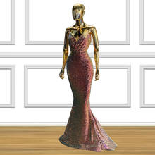 Sequin V Neck Mermaid Prom Dresses Floor Length vestido de fiesta de boda  Spaghetti Straps sukienki koktajlowe 2024 - buy cheap