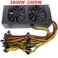 Fonte de alimentação para mineração., placa de vídeo para mineração, 2800w, 2600w, 2400w com 6 placas, 2200 e 390 ti. 2024 - compre barato