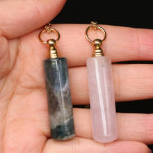 Natural Stone Perfume Bottle Necklace Rectangle Cylindrical Pendant Charms For Elegant Women Love Romantic Gift 60 CM 2024 - buy cheap