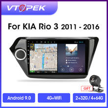 Vtopek-REPRODUCTOR multimedia con pantalla de 9 "y navegación GPS para KIA, autorradio 2Din con DSP, RDS, 4G + WiFi, Android 9,0, para KIA RIO 3 2011-2016 2024 - compra barato