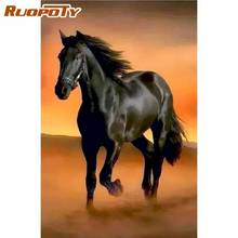 RUOPOTY Painting By Numbers Animals for Adults DIY Frameless 60X75cm colorful Horse pictures by numbers Home Decor Gift 2024 - buy cheap