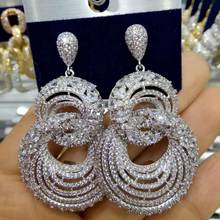 GODKI Jimbora Gorgeous Luxury Pendant Drop Earrings for Bridal Wedding Engagement Earrings for Women Girl Daily Fashion Jewelry 2024 - buy cheap