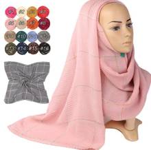 2019 New Winter muslim viscose rippled plaid scarf hijab headscarf foulard hijab femme musulman arab head scarves female shawls 2024 - buy cheap