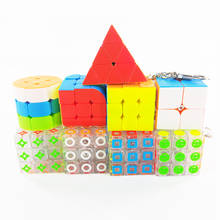 Mini cubo de chaveiro portátil com pirâmide 3x2, 3x3x3, quebra-cabeças educativo para crianças 2024 - compre barato