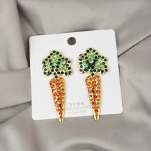 2020 New Carrot Long Stud Earrings Fashion Colorful Crystal Creative Ear Jewelry For Women Trendy Earrings Brincos 2024 - buy cheap