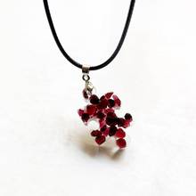 Colgante de resina con cuentas de piedra granate roja Natural, collar de energía orgonita, virutas de cristal gemométricas, cadena de cuerda 2024 - compra barato