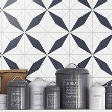 Pegatina de pared marroquí para cocina y baño, mosaico blanco y negro de PVC, pegatina de azulejo impermeable, pegatinas de bricolaje, calcomanías de pared 2024 - compra barato
