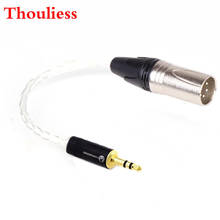 Thoulies-Cable adaptador de Audio HIFI 7N, accesorio de plata de un solo cristal, 3,5mm, estéreo macho a 4pin, Balance XLR d macho, 3,5 a Balance XLR 2024 - compra barato
