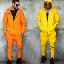 Men's Hoodie Sportswear Spring Fashion Sporting Suit Zipper Sweatshirt +Sweatpants Clothing 2 Pieces Casual Tracksuit Gyms Set 2024 - buy cheap