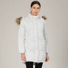 2020 New Women Long Coat Autumn Winter Warm Thicken Fur Collar Hooded Coats Parka Female Jacket Outwear White Overcoat Big Size 2024 - buy cheap