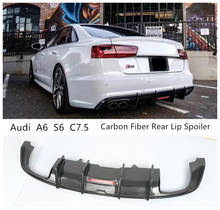 For Audi A6 S Line S6 RS6 C7.5 2015 2016 2017 2018 Carbon Fiber Rear Bumper Diffuser Lip Spoiler High Quality Car Accessories 2024 - buy cheap