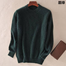 NEW Men's fashion Mink Cashmere Sweater Men Long Sleeve Pullovers Outwear Man O-Neck sweaters Tops Loose Solid 2024 - buy cheap