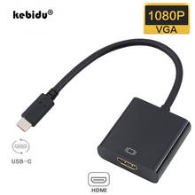 Адаптер kebidu USB C папа-HDMI мама Type C-HDMI 4K конвертер для MacBook Chrome book Samsung HTC HUAWEI LG Новинка 2024 - купить недорого