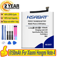 HSABAT-Batería de 6150mAh para Xiaomi Hongmi Note 4, para Redmi Note 4, MTK Helio X20, Note 4X Pro, 4G + 64G, BN41L, BN41H 2024 - compra barato