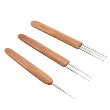 3 unids/set 0,75mm agujas de bambú de ganchillo 135mm longitud Durable Dreadlock gancho aguja Dread herramienta trenzado pelo 2024 - compra barato