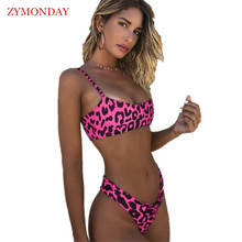 Bikini con Push-Up para mujer, traje de baño Sexy con sujetador y Tanga de leopardo, ropa de playa con estampado, cintura baja 2024 - compra barato