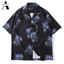 Devil Head Full Print Hawaiian Shirt Men Hip Hop Streetwear Harajuku Beach Shirt Black Thin Summer Shirts Short Sleeve Tops 2020 2024 - buy cheap